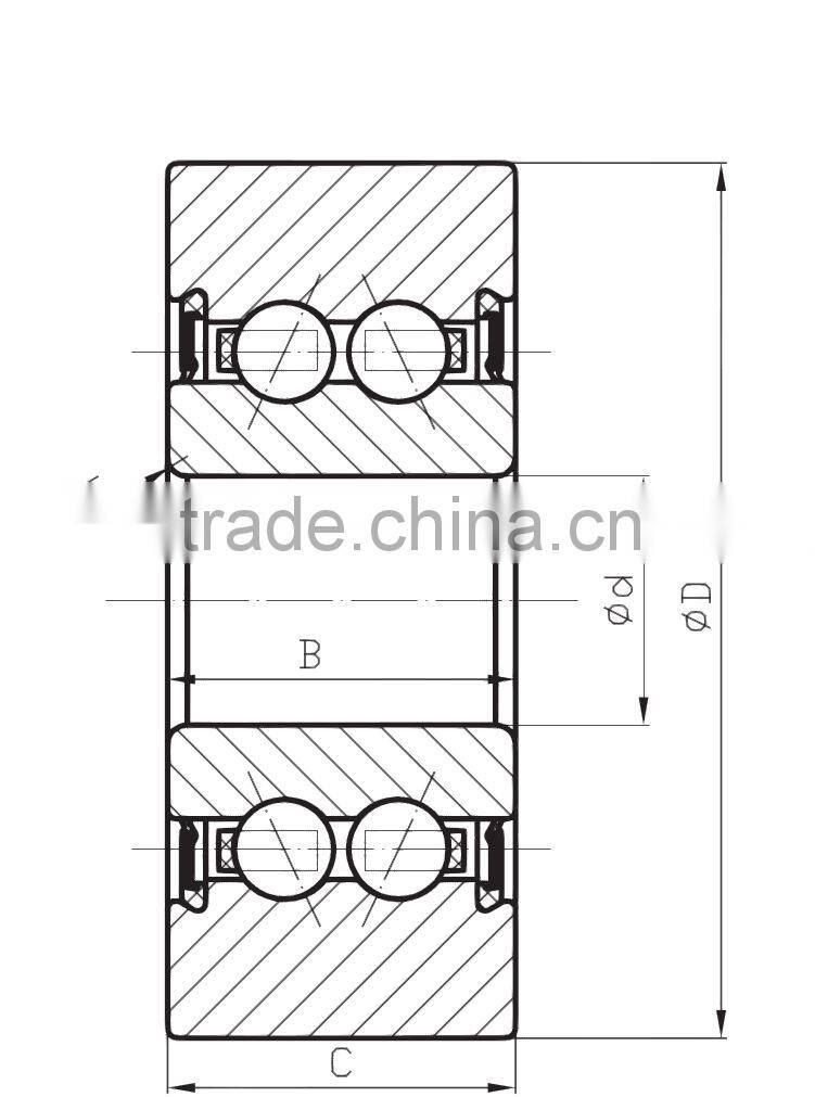 LR5006NPP Bore 30mm OD62mm H19mm Sealed Precision Track Rollers Constructed with Double Row Angular Contact Ball Bearings