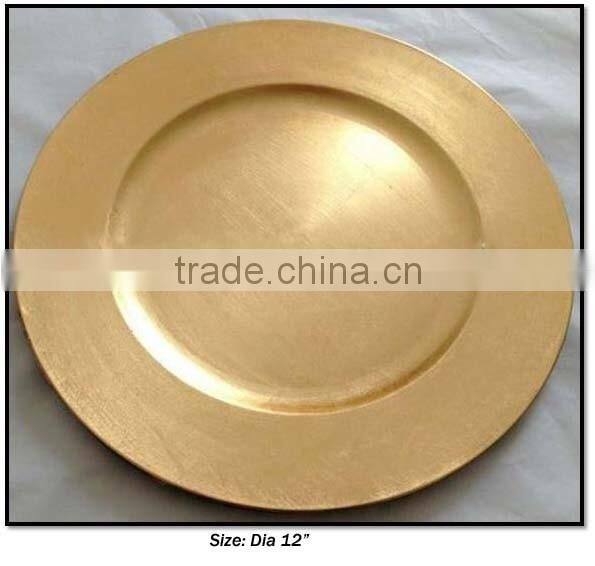Gold Charger plate, charger tray, plate tableware