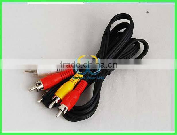 3RCA Plug to 3RCA black av cable