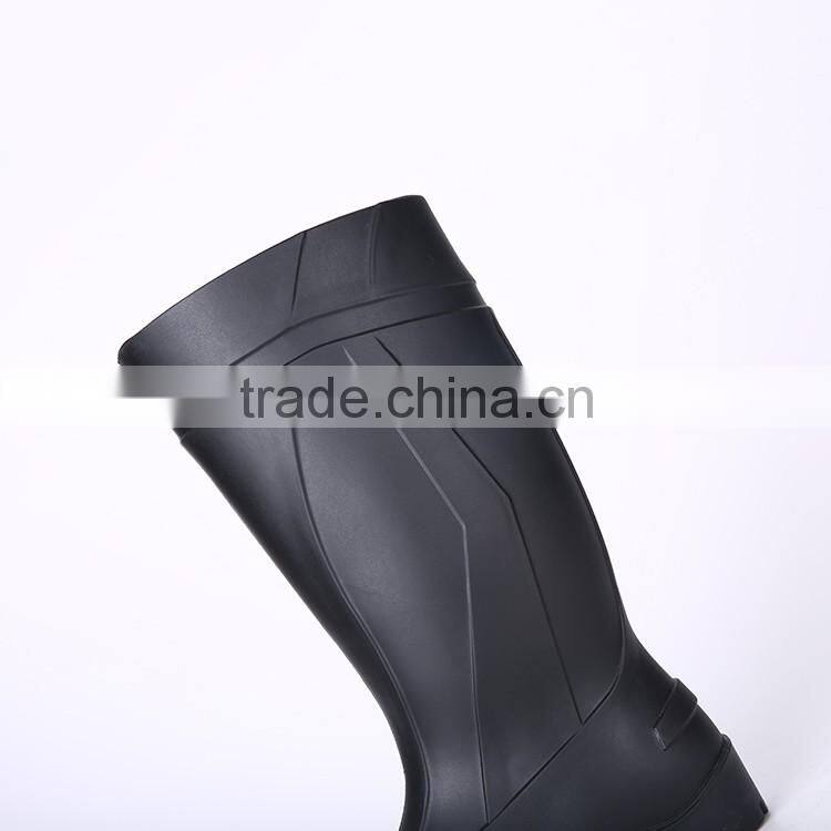 2016 Wholesale cheap black safety PVC rain boots, steel toe insert safety boots