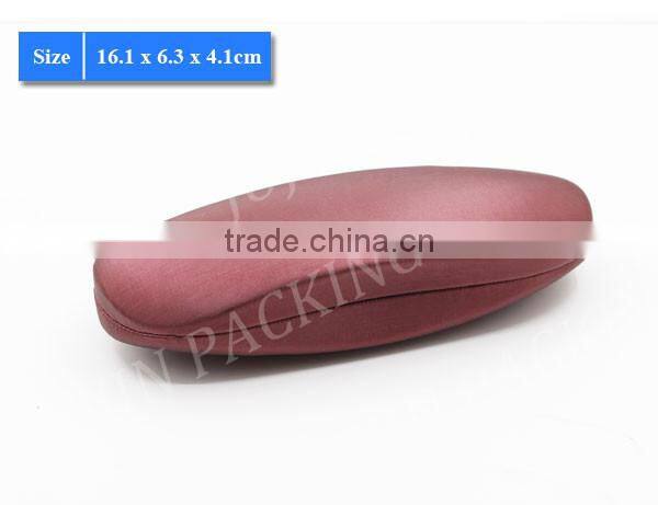 YJ-3036 drawing line leather wrapped clamshell style eyeglass case