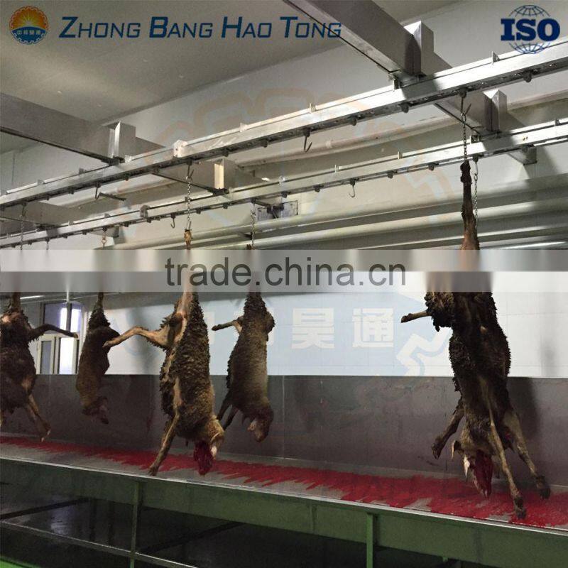 shackling and bleeding conveyor for sheep goat slaughterhouse plant