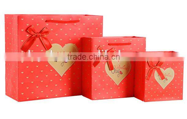 lovely pink happy holiday kraft paper bag