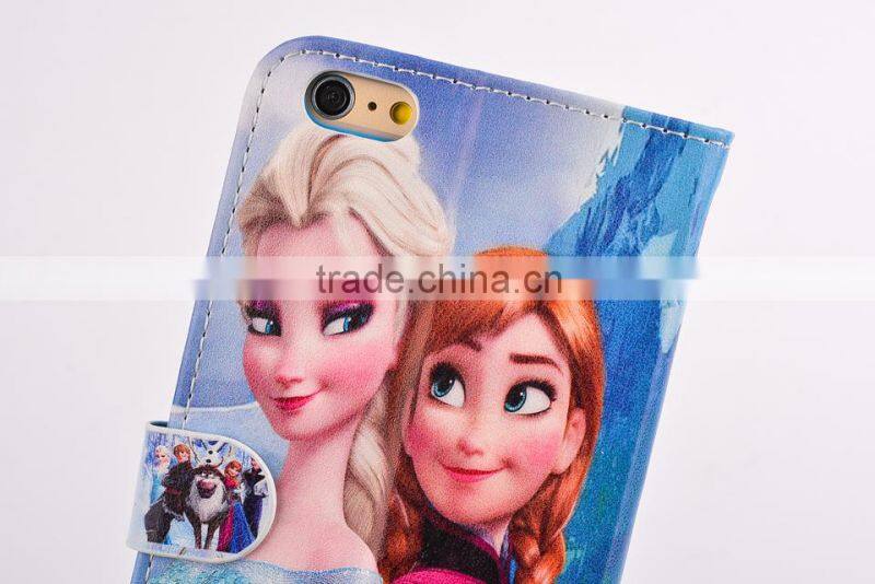 For iPhone 5/5s Frozen Flip Elsa Wallet Case With High Definiton Color Printing