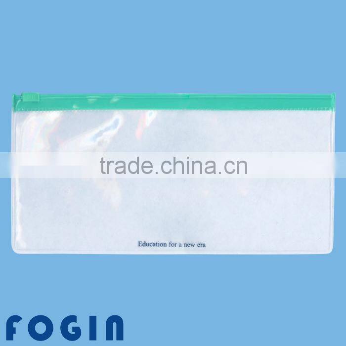 2014 customized printed pvc flat bag with zipper