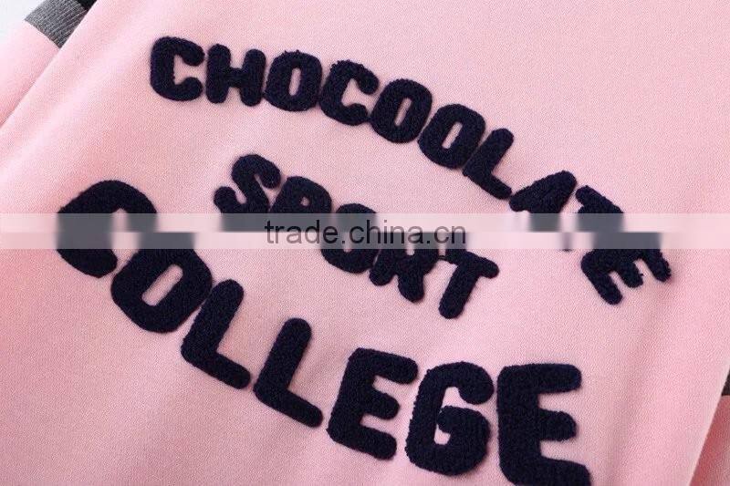 clothing manufacturer embroidery long sleeve round collar long hooby