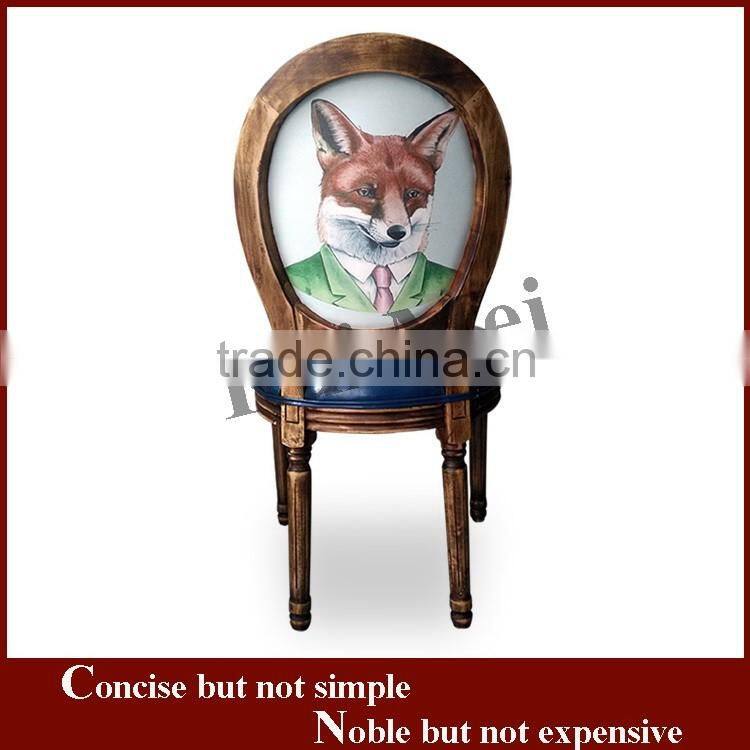 Classic Leather Armless Dining Chair/Wooden Dining Chair/Louis Solid Wooden Dinner Chair