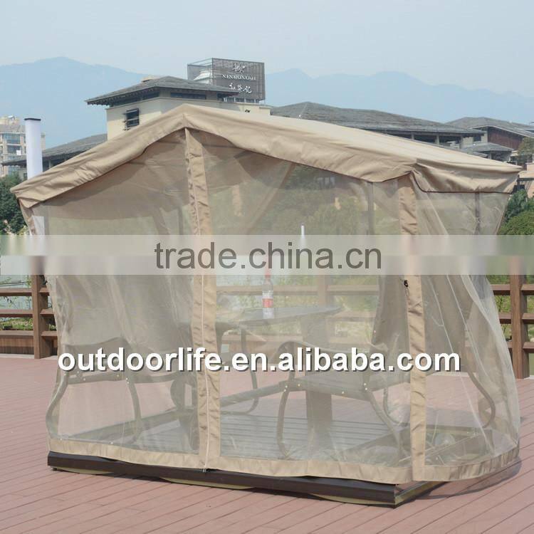 Hot selling 4 seats canopy swing chair with mosquito net