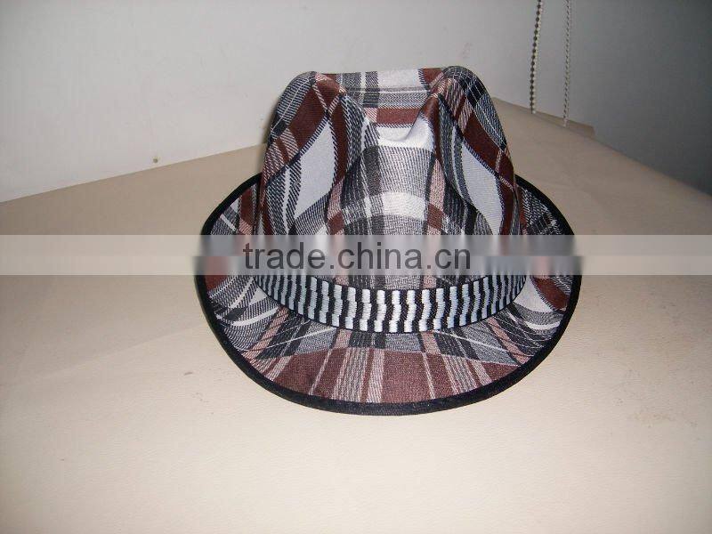 Fashion men's coffee knitting fedora hat