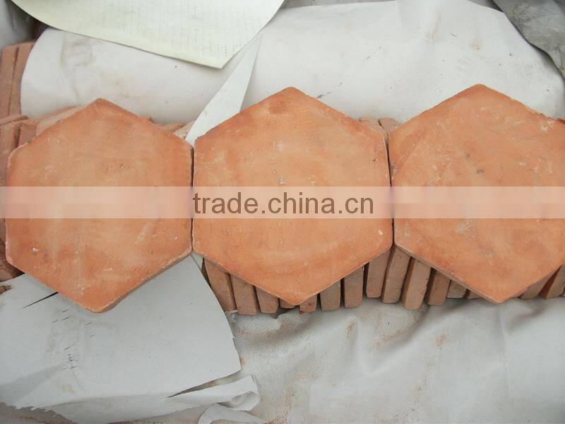 Handmade hexagon terracotta tiles