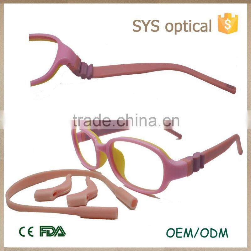 Novelty eco_freindly glasses pink color girls prefer beautiful baby optical frame