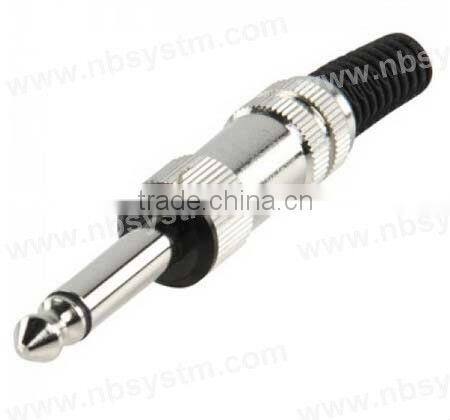 6.35mm mono plug metal, with plastic tail