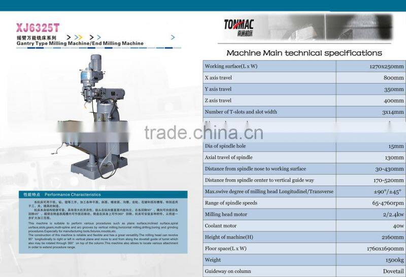 turning tool holder Radial Milling Machine XJ6325T