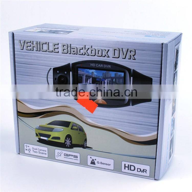 1080P Dash HD DVR GPS tracking plotter 2.7 Inch HD R310 Camera Car Rotate 170 Degree G-sensor Night Vision TFT LCD Dual 2 Lens