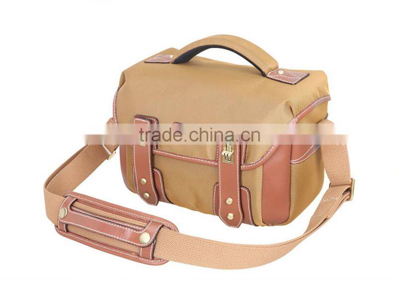 BinSing Polyester with Leather trim Dslr Camera M Shoulder bag