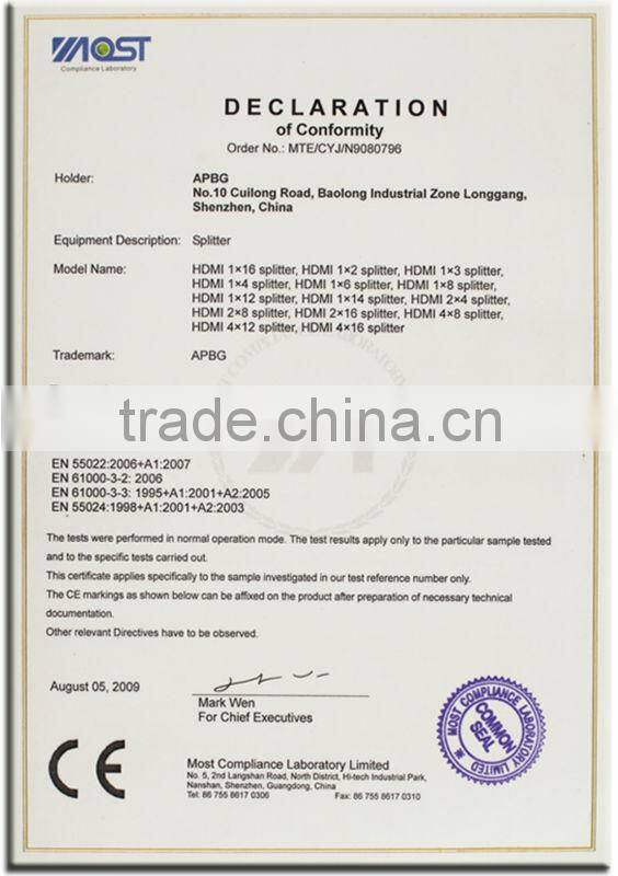 1x8 HDMI Splitter support 3D HDTV, STB, DVD