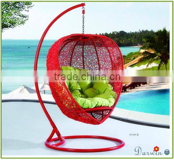 Elegant outdoor rattan garden hanging egg chair