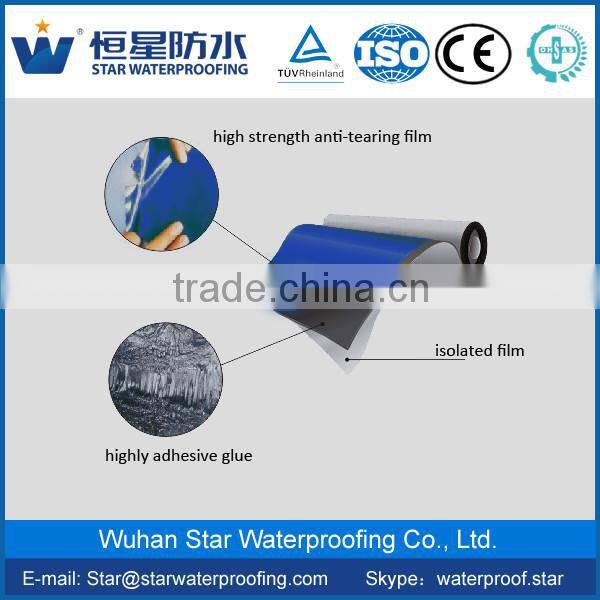 1.2mm/1.5mm/2mm self-adhesive waterproof membrane