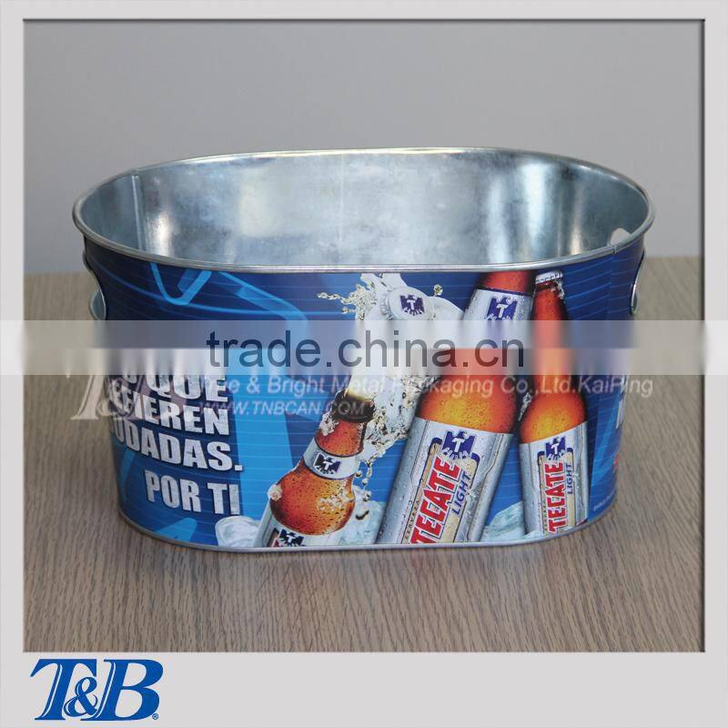 Paint metal Tin Ice Bucket with Inner Handles