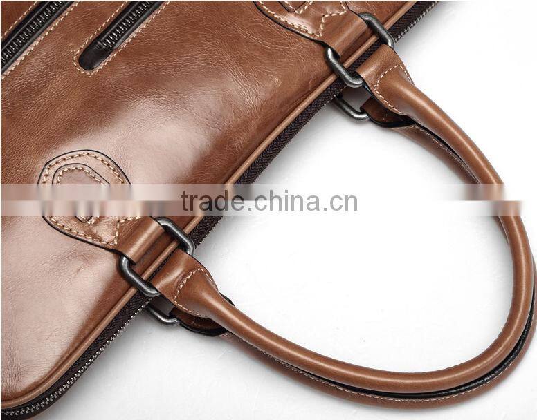2016 new design bulk buy from China directly lady laptop bags Genuine leather men hand bags for business