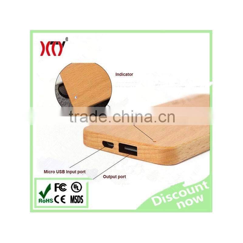 New arrival wood power bank charger 8000mAh Lithium polymer battery for Promotional gift