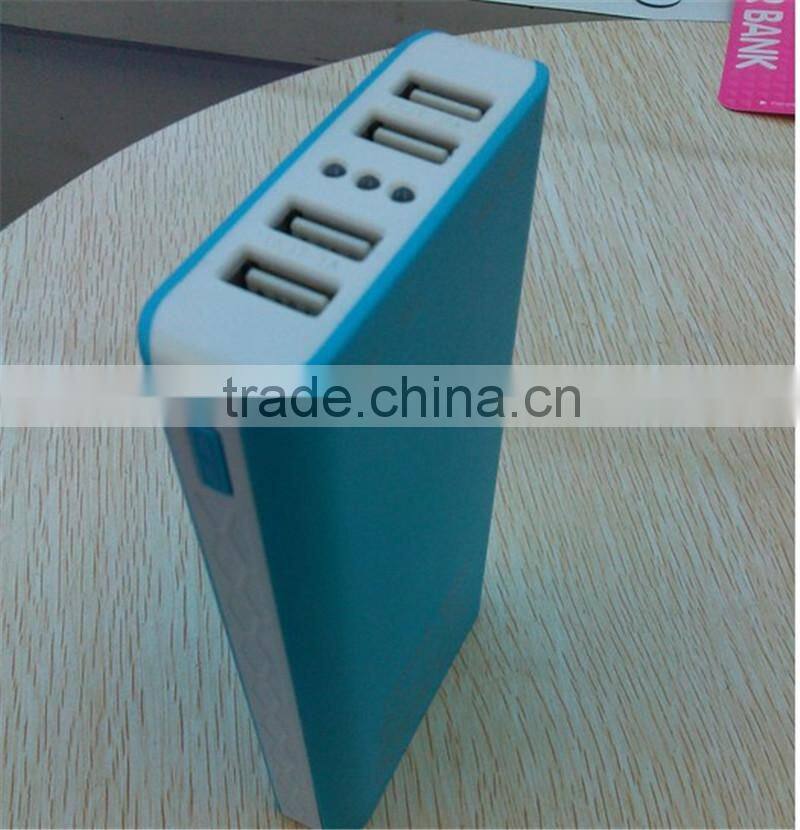 New type portable 20000mah high capacity power bank with 4 USB