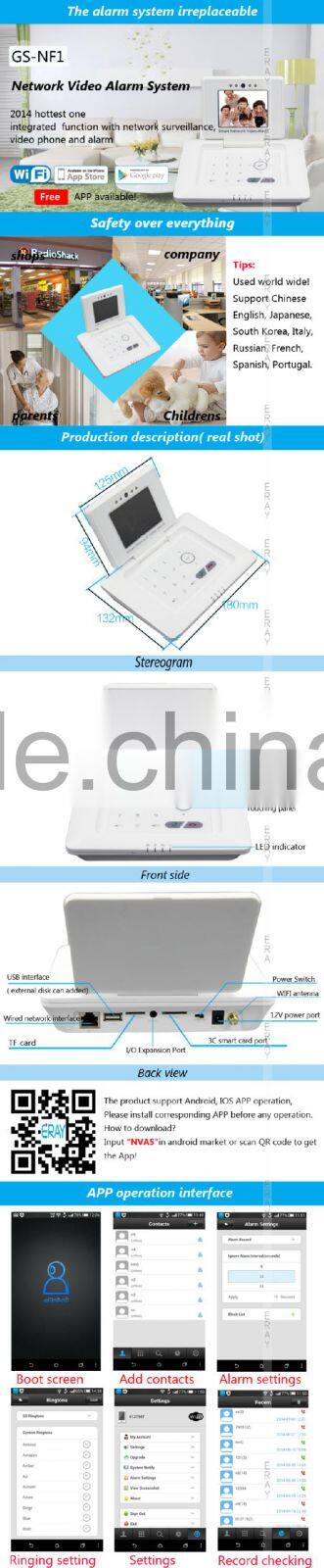 new and brand alarm system wireless mini camera relay output home alarm camera GS-NF1
