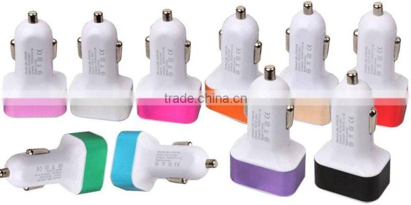 Triple Universal USB Car Charger 3 Port Car-charger Adapter Socket 2A 2.1A 1A Car Styling USB Charger For Car-Styling