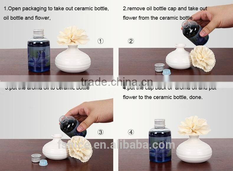 Handmake AP130ml Ceramic Natural Aroma Flower Reed Diffuser