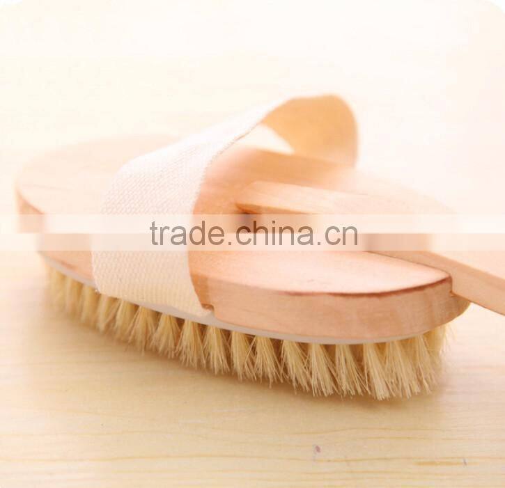 Cheap custom logo wooden bristle bath body brush