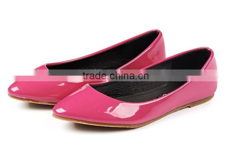 Patent Pu plain upper TPR sole fancy cute cheap ballerina shoe girls belly pump shoes ballet flats shoes kids 2016
