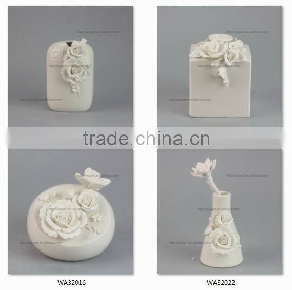 BSCI SEDEX Audit Nice Design Hand-made Ceramic Flower Oil Diffuser For Promotion