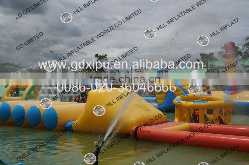 Giant inflatable floating water park