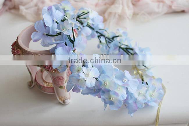 Blue Flower Head Wreath Garland For Wedding Prom Party And Christmas Decoration