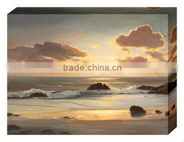 Hot! Retro seaside boat old color old oil painting style restaurant decorating supplies