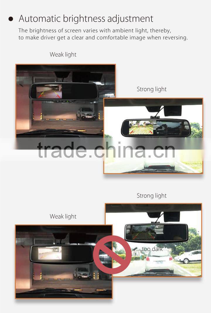 android gps mirror with bluetooth dual camera 1080p car dvr rearview, rear view mirror dash cam