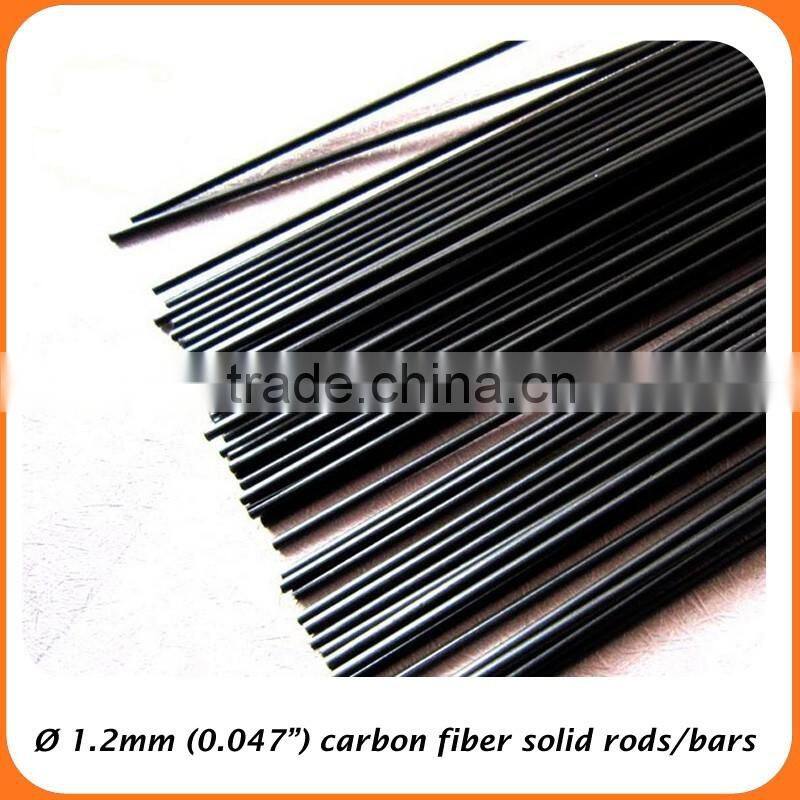 1.3mm OD plutruded solid carbon fiber FRP round rods for industial using