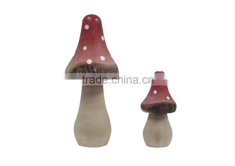 Wooden slim red mushroom home Decoration ,slim red mushroom gifts for kids ,education tool slim red mushroom
