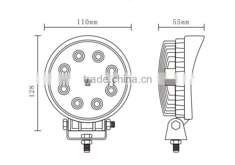 IP67 waterproof 27w energy saving led work lights round led lamp