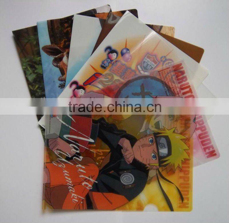 transparent plastic file folder L-shape document folder