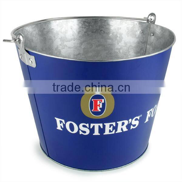5L Galvanized Color with decal logo tin Ice Bucket