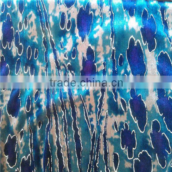 High quality good strech printing korean velvet /uphostery fabric