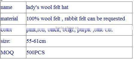 wool felt hat with fur ball