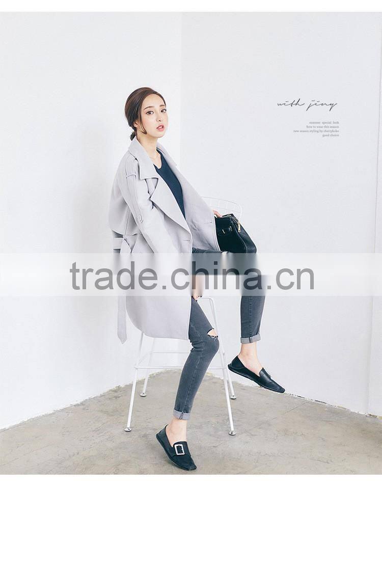 Autumn Winter New Loose Jacket With Belt Women Coat Female Fashion