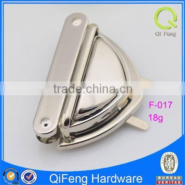 F-017 metal lock for novelty bag metal new design hardware triangle mortise lock