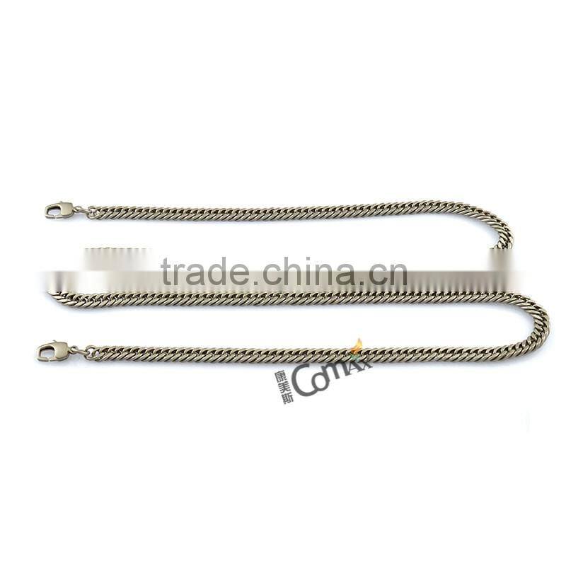 Pearl nickel decorative metal chain with snap hook for handbag