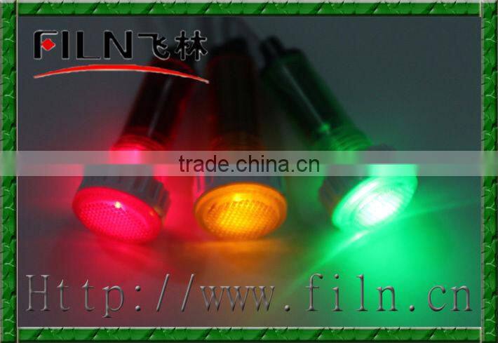 FILN 10mm plastic Green 220V phone call indicator light 100pcs per bag