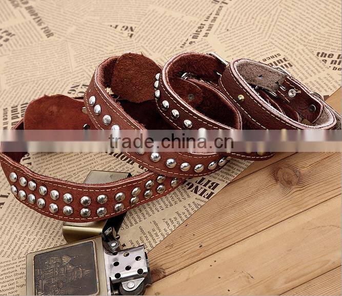 Western Pet Cat Puppy Bling steel Dog Collars Factory Large Size