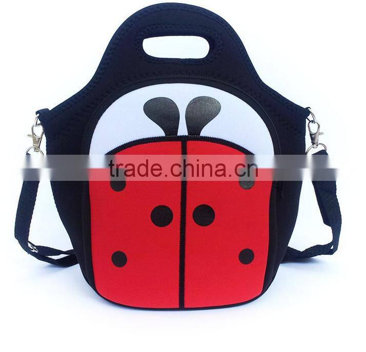 Animal Printed neoprene Children Insulated Kids Lunch Bag With Shoulder Strap