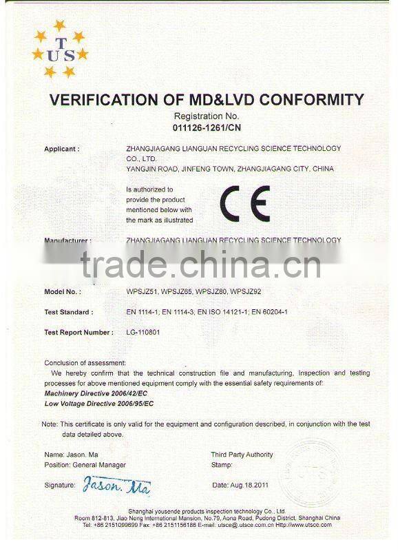 city waste recycling machinery